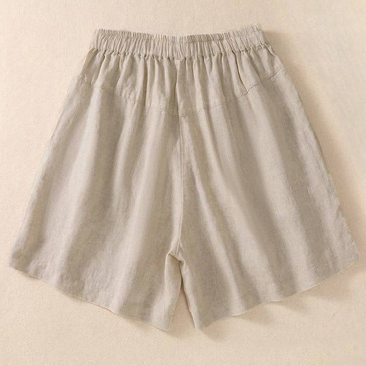 Lässige Damen-Shorts mit Buddha Stones, floralem Stickereimuster, Kordelzug und Taschen - image 10