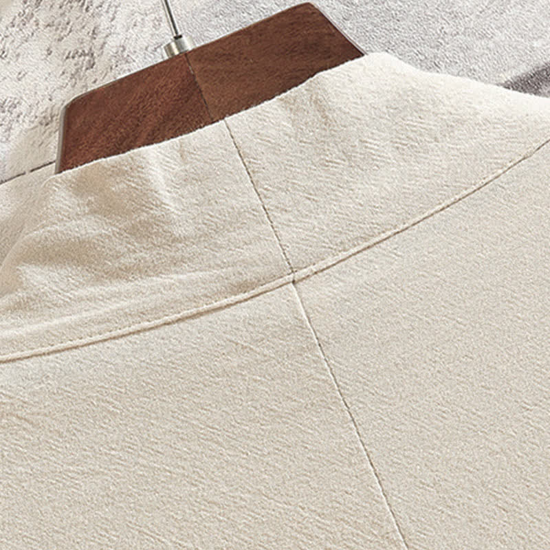 Buddha Stones Lässiger Kimono im Vintage-Stil mit Kranichstickerei für Herren, ellbogenlang, für Frühling und Sommer - image 22