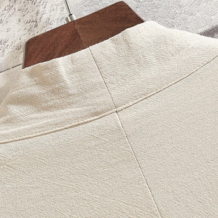Buddha Stones Lässiger Kimono im Vintage-Stil mit Kranichstickerei für Herren, ellbogenlang, für Frühling und Sommer - image 22