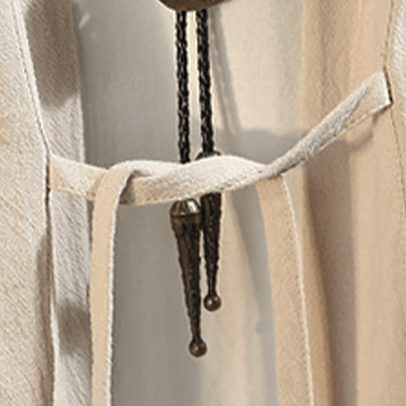 Buddha Stones Lässiger Kimono im Vintage-Stil mit Kranichstickerei für Herren, ellbogenlang, für Frühling und Sommer - image 27