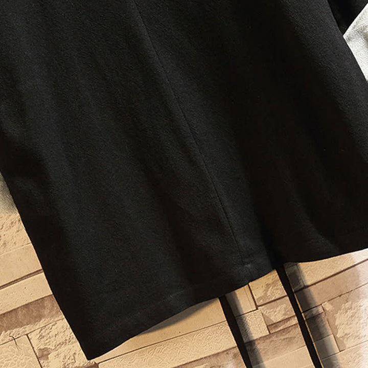 Buddha Stones Lässiger, minimalistischer Kimono für Herren mit Dreiviertelärmeln und Taschen für Frühling und Sommer - image 10