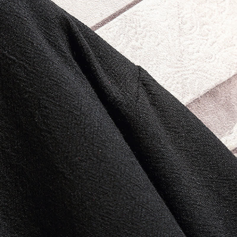 Buddha Stones Lässiger, minimalistischer Kimono für Herren mit Dreiviertelärmeln und Taschen für Frühling und Sommer - image 8