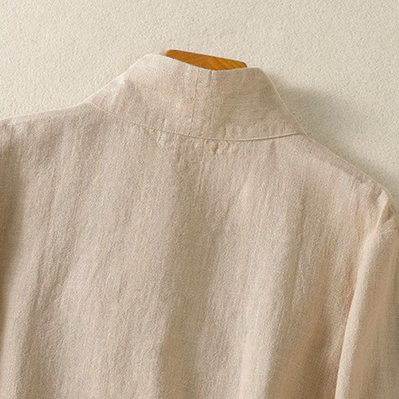 Buddha Stones Lässiges Langarmshirt im Tang-Stil für Damen, einfarbig, mit V-Ausschnitt und Kordelzug, ideal für Frühling und Sommer. - image 17