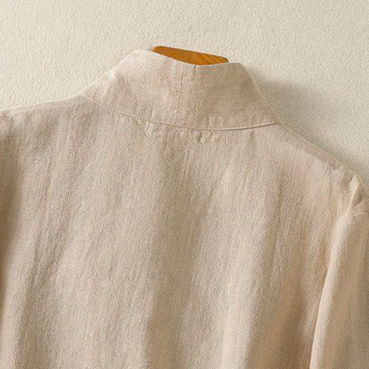 Buddha Stones Lässiges Langarmshirt im Tang-Stil für Damen, einfarbig, mit V-Ausschnitt und Kordelzug, ideal für Frühling und Sommer. - image 17