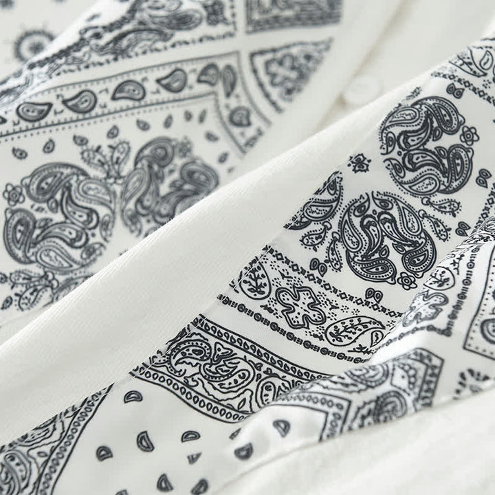 Buddha Stones Lässiges Vintage-Herrenhemd mit Paisley-Muster, langen Ärmeln und aufgesetzter Tasche aus Baumwolle mit Knopfleiste für den Herbst. - image 13