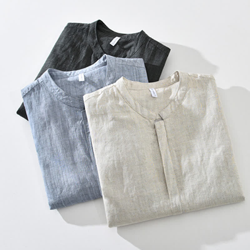 Buddha Stones Lässige, minimalistische Herrenjacke mit Stehkragen, Reißverschluss und Taschen für Frühling und Sommer - image 20