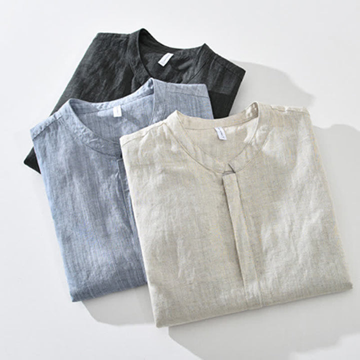 Buddha Stones Lässige, minimalistische Herrenjacke mit Stehkragen, Reißverschluss und Taschen für Frühling und Sommer - image 20