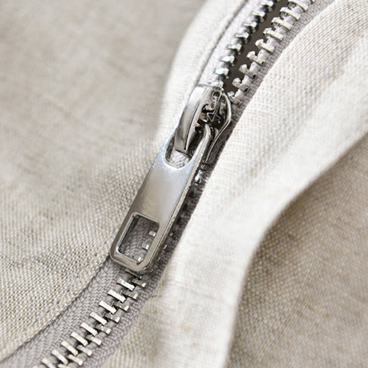 Buddha Stones Lässige, minimalistische Herrenjacke mit Stehkragen, Reißverschluss und Taschen für Frühling und Sommer - image 6