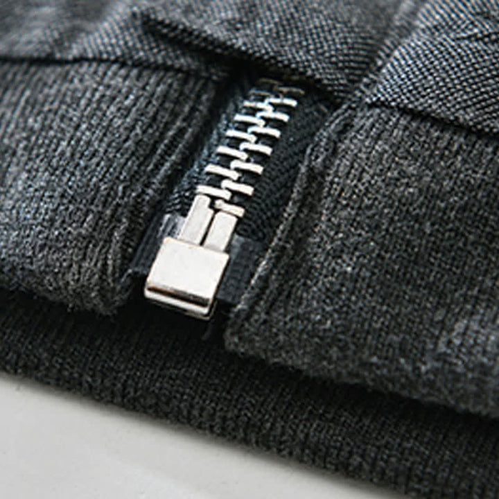 Buddha Stones Lässige, minimalistische Herrenjacke mit Stehkragen, Reißverschluss und Taschen für Frühling und Sommer - image 15