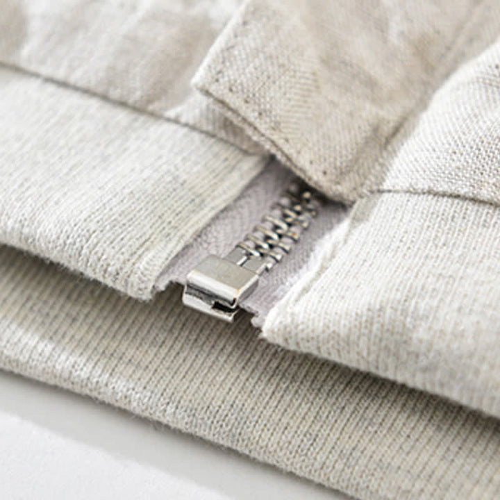 Buddha Stones Lässige, minimalistische Herrenjacke mit Stehkragen, Reißverschluss und Taschen für Frühling und Sommer - image 7