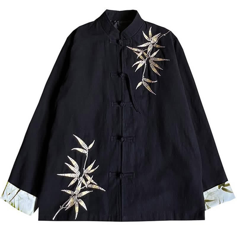 Buddha Stones Herbst/Winter Herrenjacke im Tang-Stil mit Vintage-Froschknöpfen aus Bambus-Baumwoll-Leinen - image 21