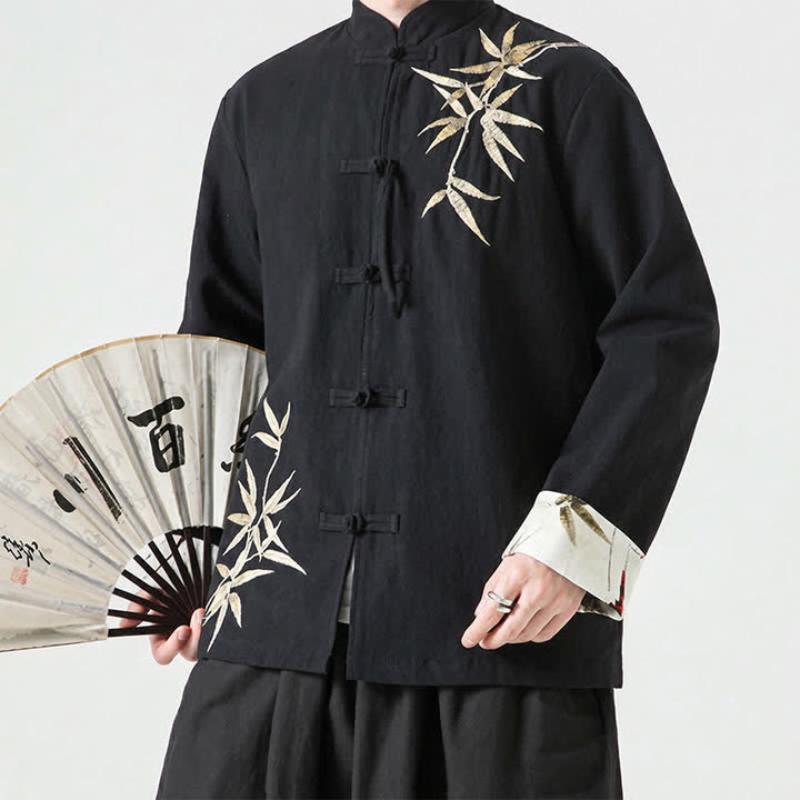 Buddha Stones Herbst/Winter Herrenjacke im Tang-Stil mit Vintage-Froschknöpfen aus Bambus-Baumwoll-Leinen - image 20