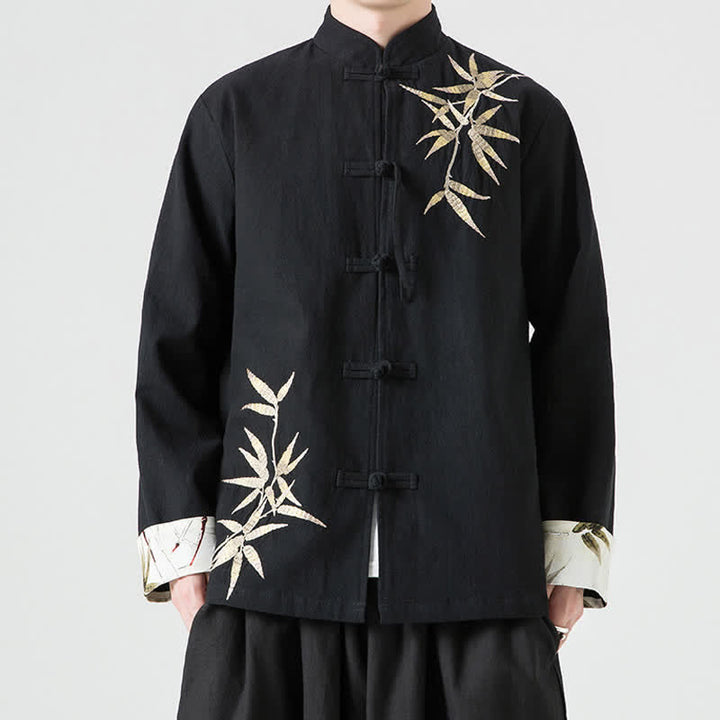 Buddha Stones Herbst/Winter Herrenjacke im Tang-Stil mit Vintage-Froschknöpfen aus Bambus-Baumwoll-Leinen - image 17