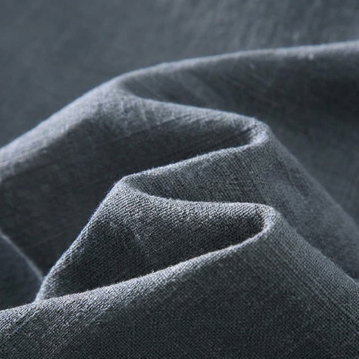 Buddha Stones Lässige, minimalistische Herrenjacke aus Ramie mit einfarbigen Knöpfen und Taschen für den Herbst - image 11