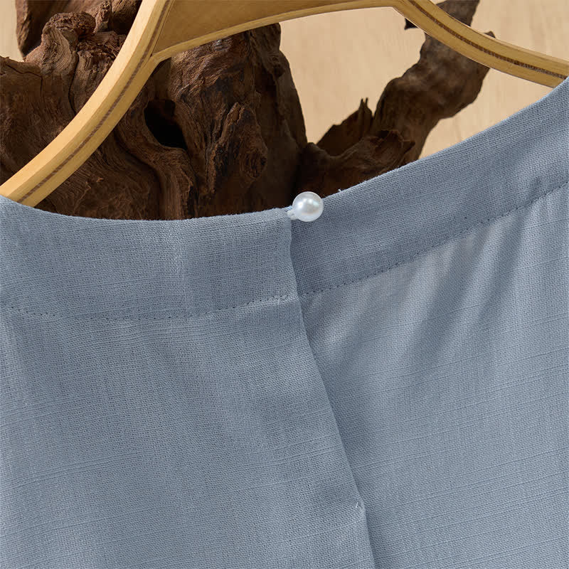 Buddha Stones Sommerliches, lässiges, minimalistisches Kurzarm-T-Shirt mit Rundhalsausschnitt für Damen – einfarbig und kurz geschnitten - image 17