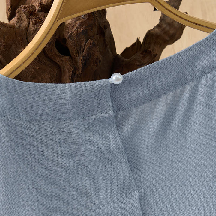 Buddha Stones Sommerliches, lässiges, minimalistisches Kurzarm-T-Shirt mit Rundhalsausschnitt für Damen – einfarbig und kurz geschnitten - image 17