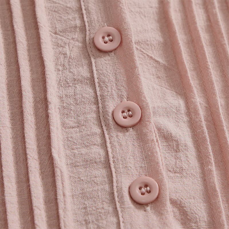 Buddha Stones Lässiges, minimalistisches Kurzarmhemd aus einfarbiger Baumwolle für Damen – perfekt für den Sommer. - image 12