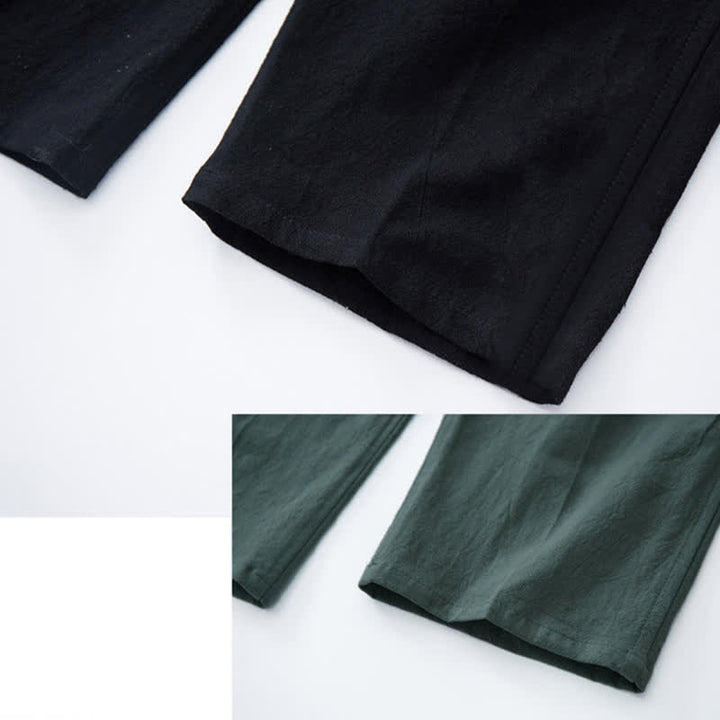 Buddha Stones Herren-Freizeithose aus Baumwolle, einfarbig, mit Kordelzug und Taschen - image 7