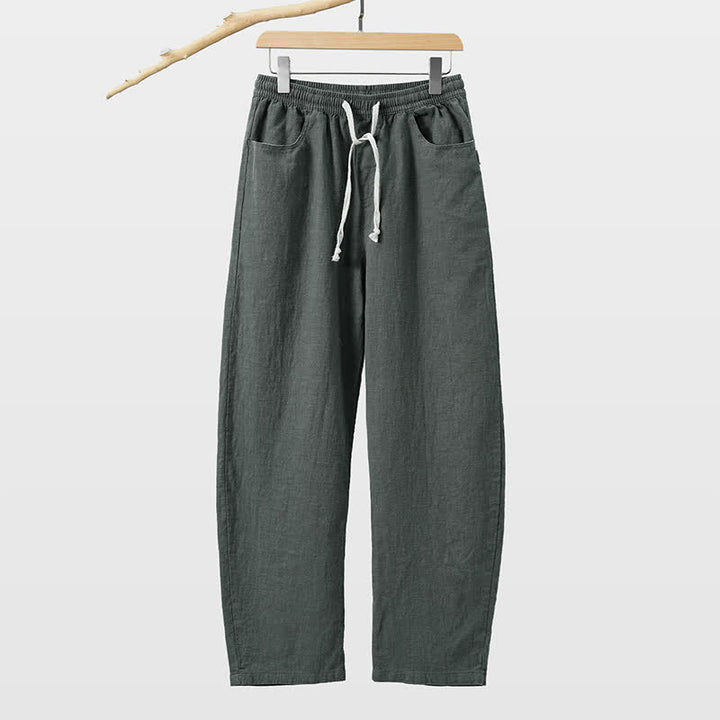 Buddha Stones Lässige Herren-Ankle-Hose mit Kordelzug, geradem Bein und Tasche für Frühling und Sommer - Schiefergrau - US/ UK/AU46, EU56 (5XL) - image 10