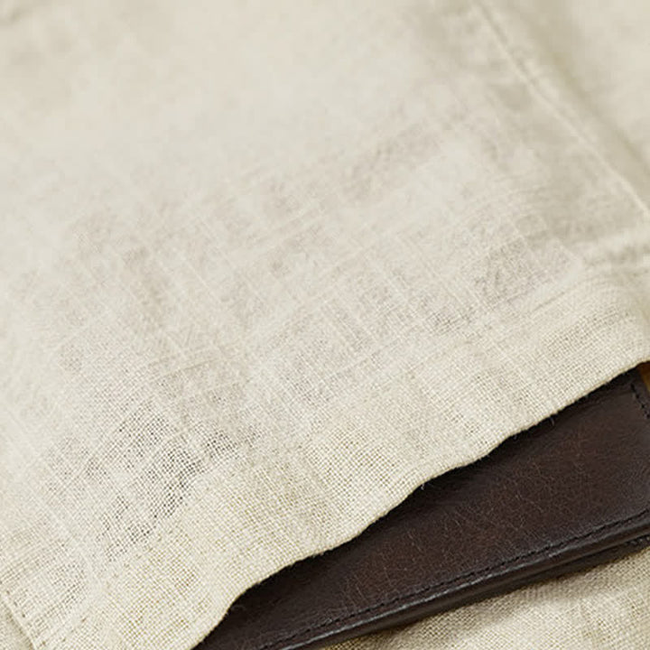 Buddha Stones Lässige Herren-Ankle-Hose mit Kordelzug, geradem Bein und Tasche für Frühling und Sommer - image 2