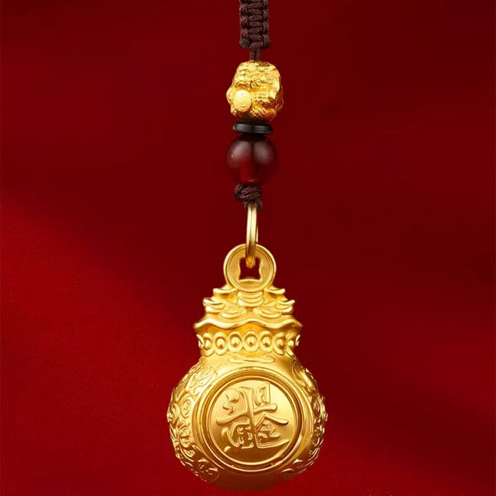 Buddha Stones „Jeden Tag ein Vermögen verdienen“ – Schlüsselanhänger mit goldfarbenem Kupfer-Geldbeutel und chinesischen Tierkreiszeichen - image 2