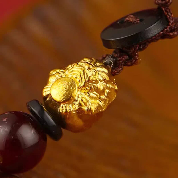 Buddha Stones „Jeden Tag ein Vermögen verdienen“ – Schlüsselanhänger mit goldfarbenem Kupfer-Geldbeutel und chinesischen Tierkreiszeichen - image 16