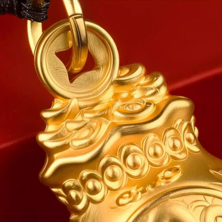 Buddha Stones „Jeden Tag ein Vermögen verdienen“ – Schlüsselanhänger mit goldfarbenem Kupfer-Geldbeutel und chinesischen Tierkreiszeichen - image 15