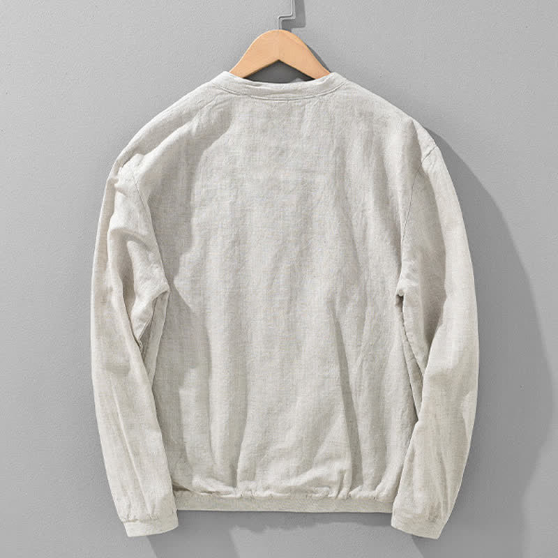 Buddha Stones Lässige, minimalistische Herrenjacke mit Stehkragen, Reißverschluss und Taschen für Frühling und Sommer - image 1