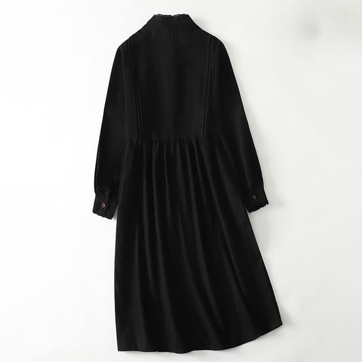 Buddha Stones Frühling/Herbst Tang Style Vintage Kleid für Damen, langärmlig, mit Knopfleiste, Faltenbesatz und Tasche - image 13