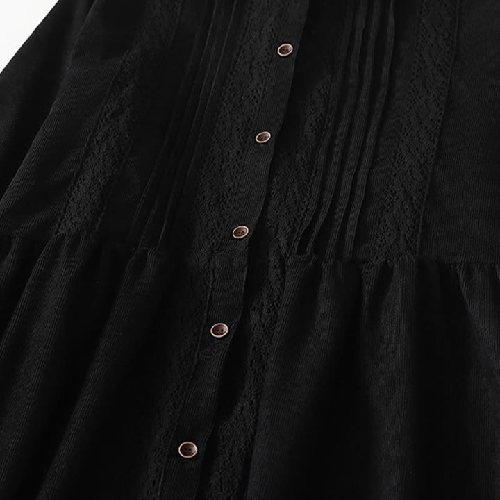 Buddha Stones Frühling/Herbst Tang Style Vintage Kleid für Damen, langärmlig, mit Knopfleiste, Faltenbesatz und Tasche - image 16