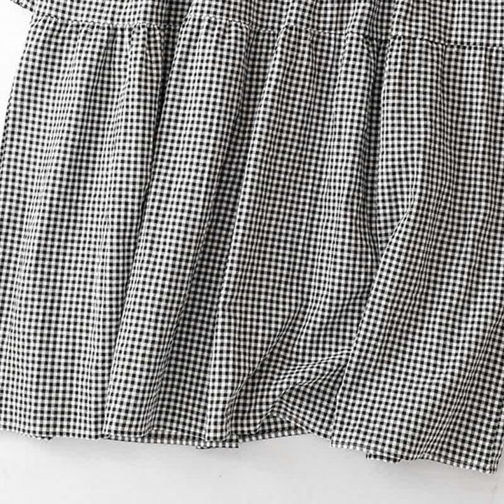 Buddha Stones Lässiges Vintage-Kleid für Damen mit Stufenkaromuster, langen Ärmeln und Tasche – perfekt für Frühling und Herbst. - image 8