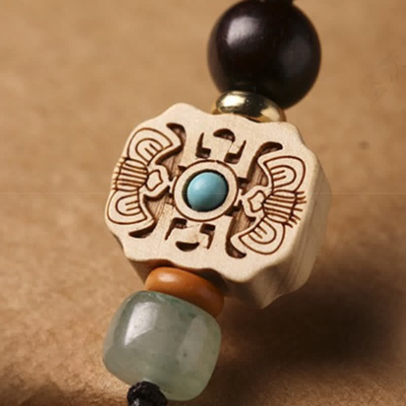 Buddha Stones Rotes Sandelholz, grünes Sandelholz, Om Mani Padme Hum, Segens-Geldbeutel-Design, Schlüsselanhänger mit Gelassenheitsbotschaft - image 15