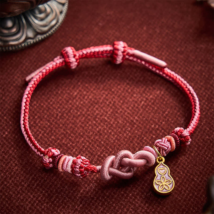 Buddha Stones Handgewebtes Armband aus rosafarbenem Kordelstoff mit dem Aufdruck „Schnell reich werden“ - image 3