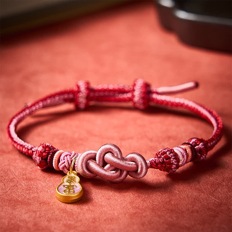 Buddha Stones Handgewebtes Armband aus rosafarbenem Kordelstoff mit dem Aufdruck „Schnell reich werden“ - image 2