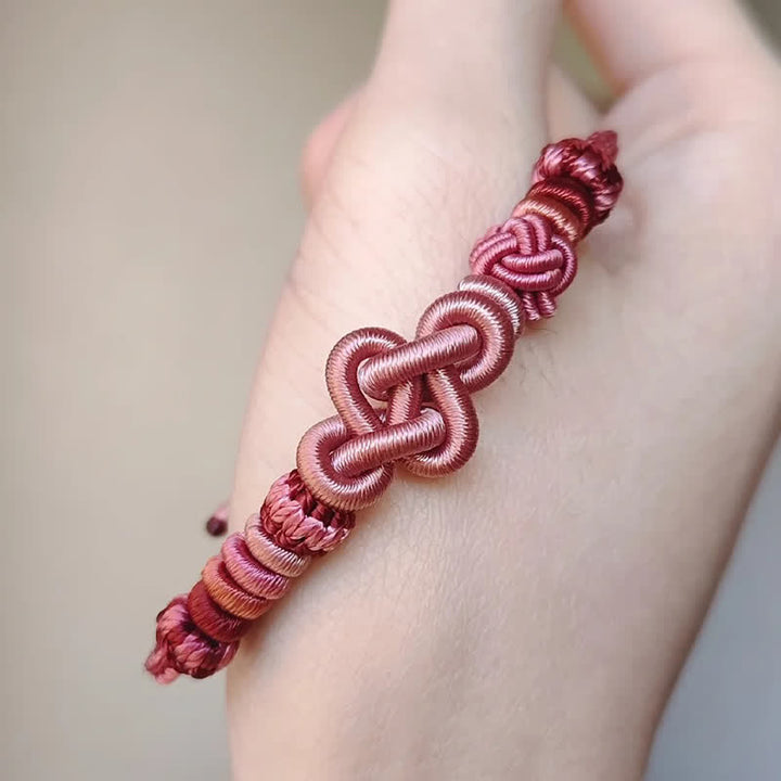 Buddha Stones Handgewebtes Armband aus Jadeperlen in Rosa - image 10