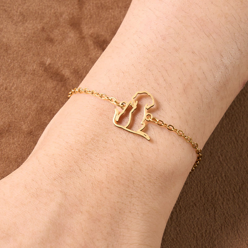 Buddha Stones Minimalistisches Armband mit Hunde- und Katzenanhänger aus Titanstahl - image 3