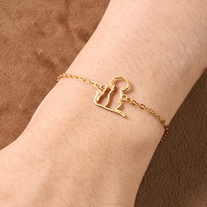 Buddha Stones Minimalistisches Armband mit Hunde- und Katzenanhänger aus Titanstahl - image 3