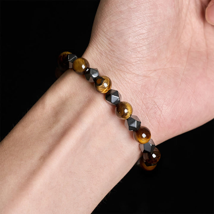 Buddha Stones Armband aus facettiertem Tigerauge-Hämatit - image 14