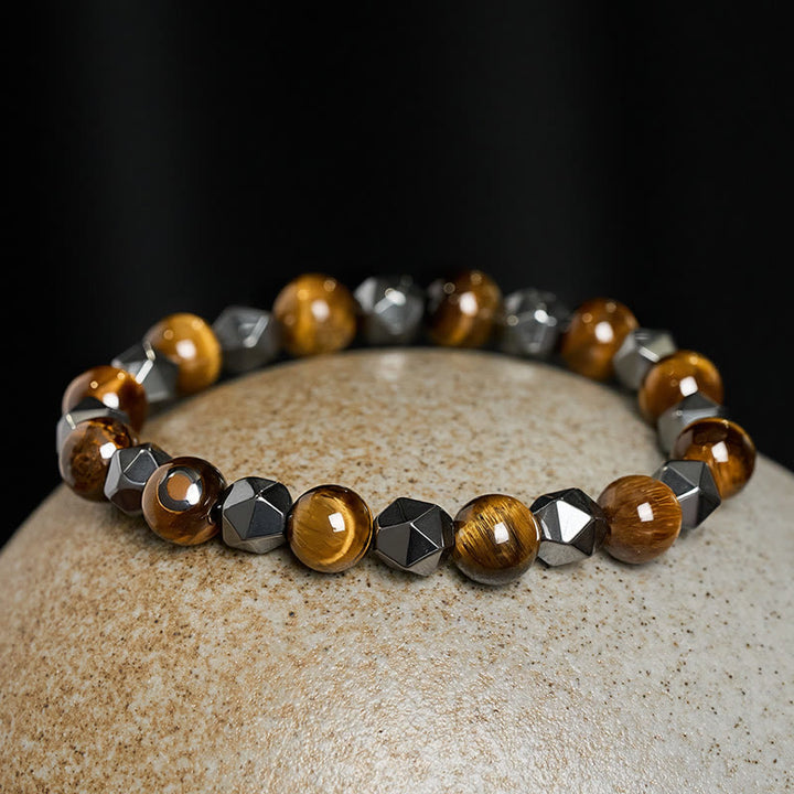 Buddha Stones Armband aus facettiertem Tigerauge-Hämatit - image 11