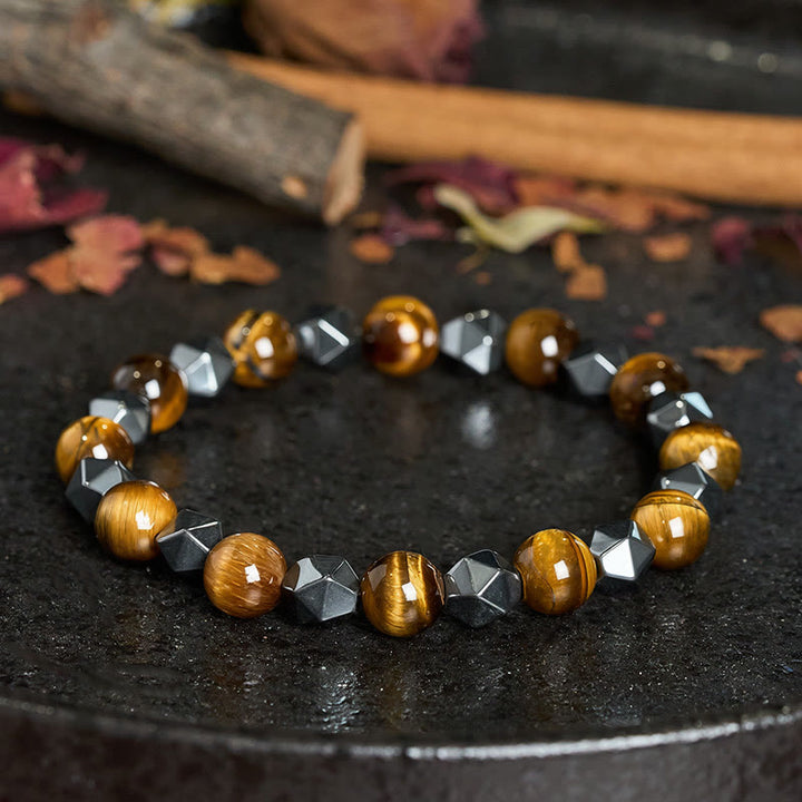 Buddha Stones Armband aus facettiertem Tigerauge-Hämatit - image 10