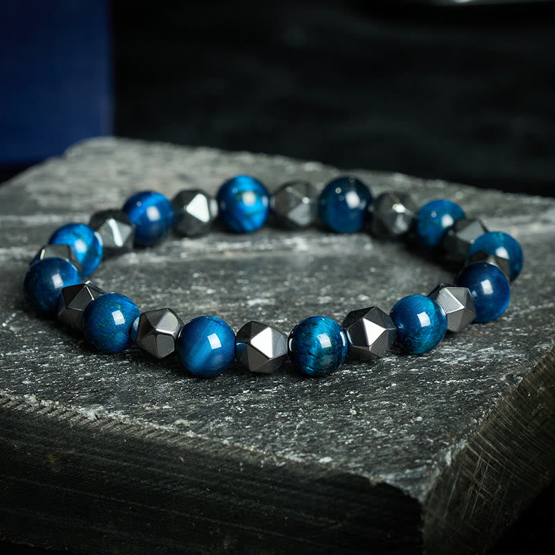 Buddha Stones Armband aus facettiertem Tigerauge-Hämatit - Blaues Tigerauge (Ausgewogen ♥ Positiv) - image 16