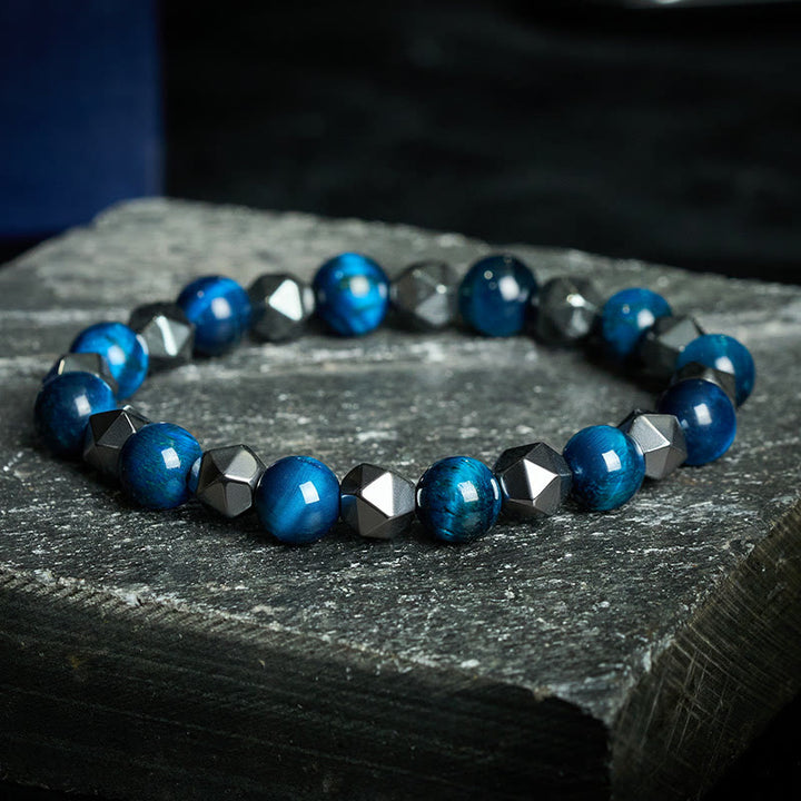 Buddha Stones Armband aus facettiertem Tigerauge-Hämatit - Blaues Tigerauge (Ausgewogen ♥ Positiv) - image 16