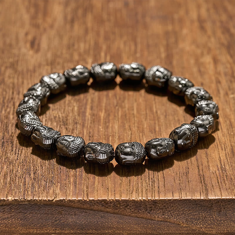 Buddha Stones Hämatit Buddha Fokusperlenarmband - image 1