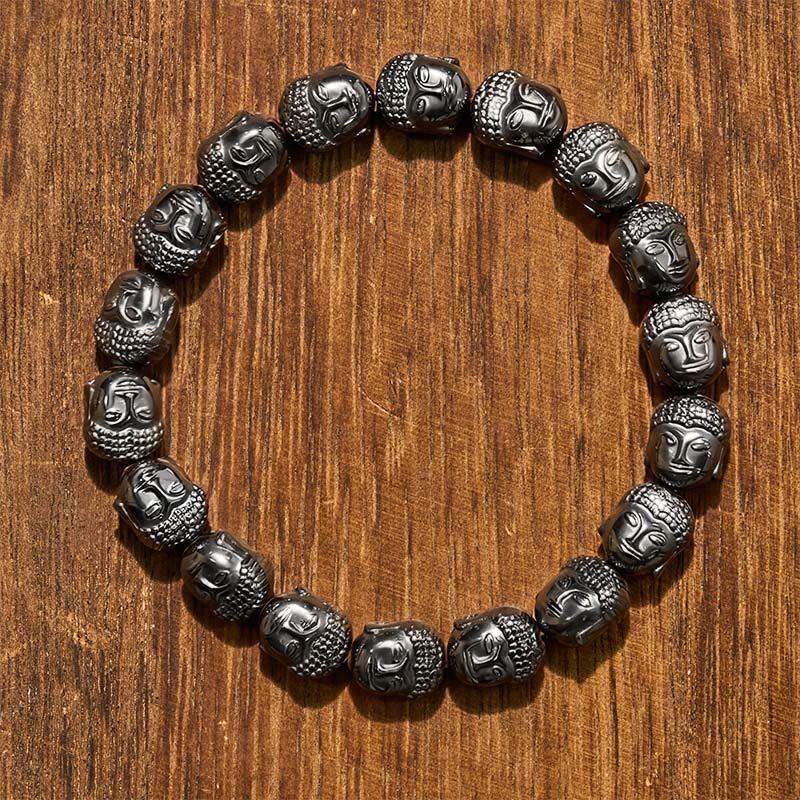 Buddha Stones Hämatit Buddha Fokusperlenarmband - Buddha (Mitgefühl ♥ Gelassenheit) - image 0