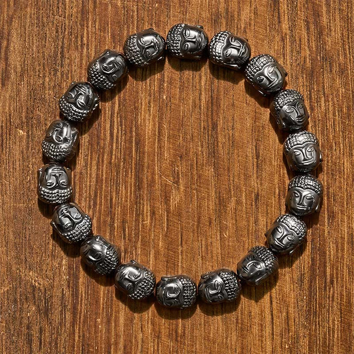 Buddha Stones Hämatit Buddha Fokusperlenarmband - Buddha (Mitgefühl ♥ Gelassenheit) - image 0