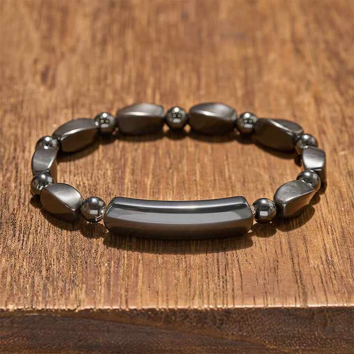 Buddha Stones Hämatit-Armband mit minimalistischer Stabperle – kraftvoll und erdend - Hämatit (Fokus ♥ Unterstützung) - image 0