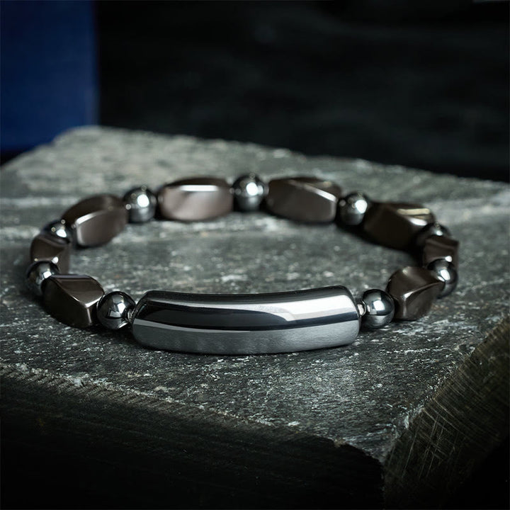 Buddha Stones Hämatit-Armband mit minimalistischer Stabperle – kraftvoll und erdend - image 3