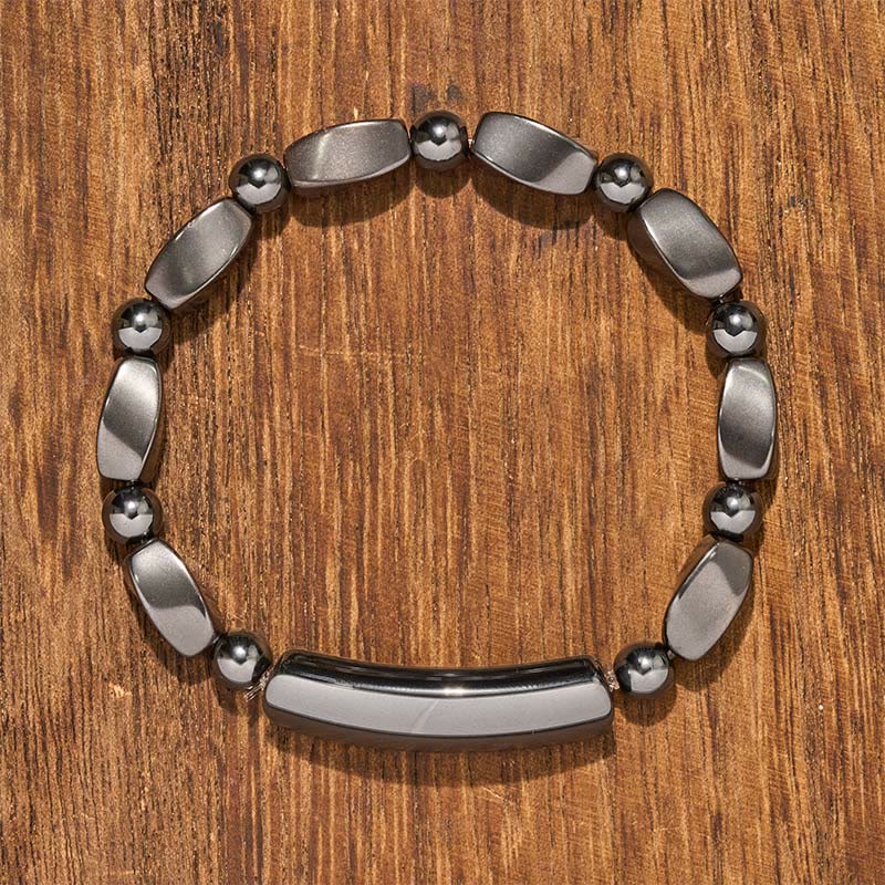 Buddha Stones Hämatit-Armband mit minimalistischer Stabperle – kraftvoll und erdend - image 1