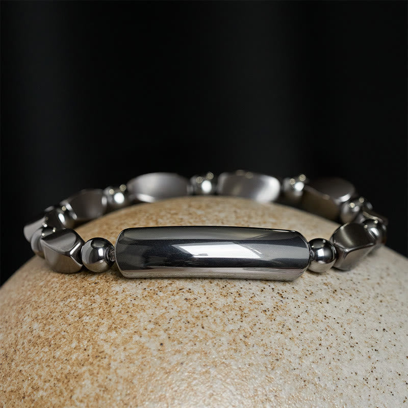 Buddha Stones Hämatit-Armband mit minimalistischer Stabperle – kraftvoll und erdend - image 2
