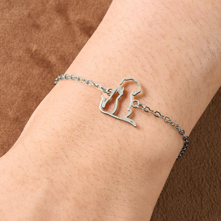 Buddha Stones Minimalistisches Armband mit Hunde- und Katzenanhänger aus Titanstahl - image 8